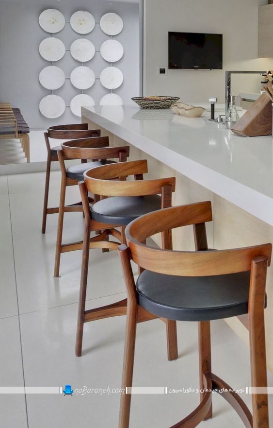 بهترین صندلی اپن برای آشپزخانه مدرن. عکس مدل جدید صندلی اپن چوبی و چرمی با طراحی جدید مدرن فانتزی.