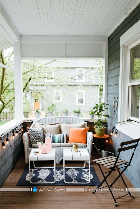 میز و صندلی حصیری بالکن تراس ایوان ، کاناپه راحتی برای فضای باز منزل، عکس مدل کاناپه راحتی شیک مدرن فضای باز باغ و ویلا