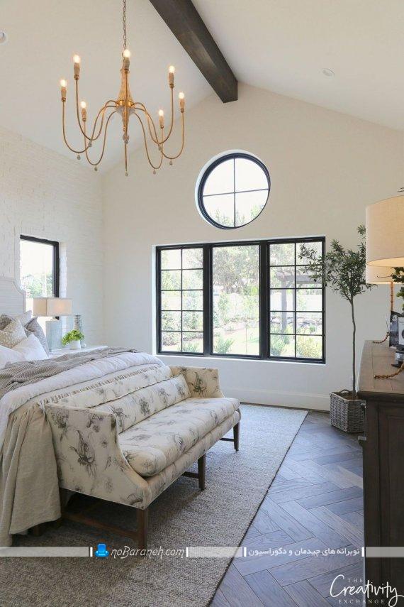 لوستر اتاق خواب ساده ، عکس چراغ سقفی اتاق شش شاخه با طراحی شیک و ساده
