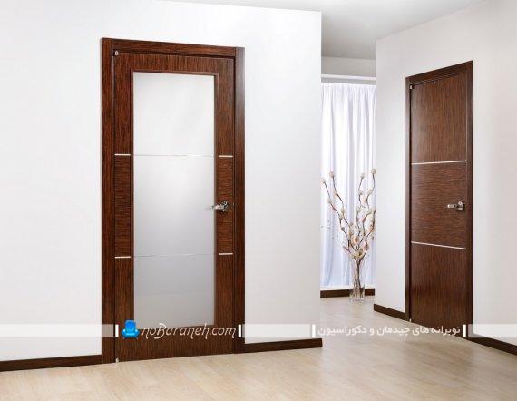مدل درب چوبی و شیشه ای شیک و مدرن برای دکوراسیون داخلی منزل. طرح های جدید درب داخلی