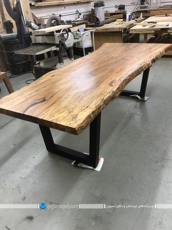 ناهارخوری چوبی با طرح کنده درخت کلاسیک شیک جدید عکس مدل