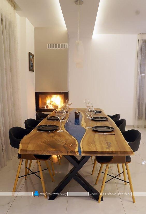 مدل های جدید میز ناهارخوری چوبی مدرن شیک 