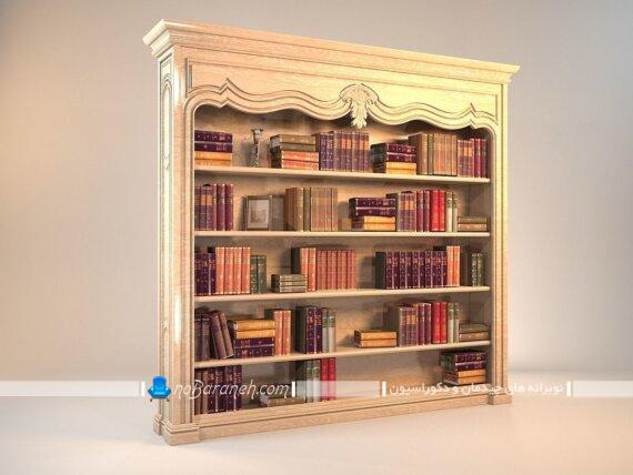 کتابخانه خانگی کلاسیک و ساده. عکس مدل های شیک و سلطنتی کتابخانه چوبی کوچک