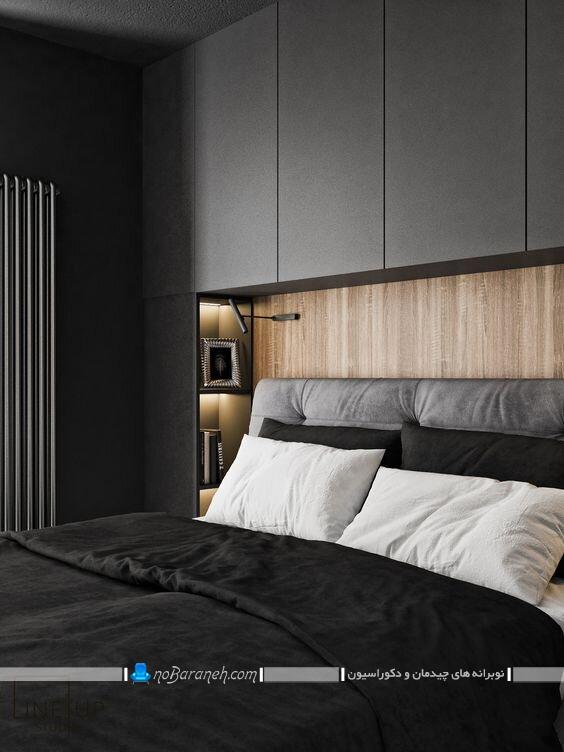 پر کردن فضای خالی کنار تخت با کمد چوبی کمد دیواری های چوبی و ساده کنار تختی مدل های جدید کمد دیواری برای تزیین اطراف تخت خواب و سرویس خواب
