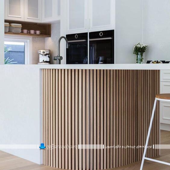 عکس مدل های جدید تزیین میز اپن آشپزخانه با چوب و تخته